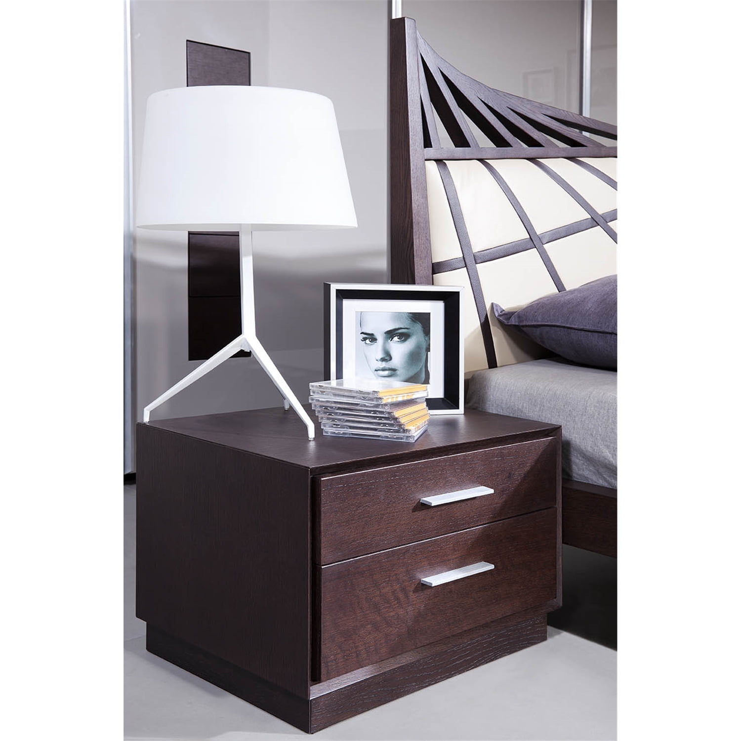 HomeRoots Office Modern Brown Oak Nightstand