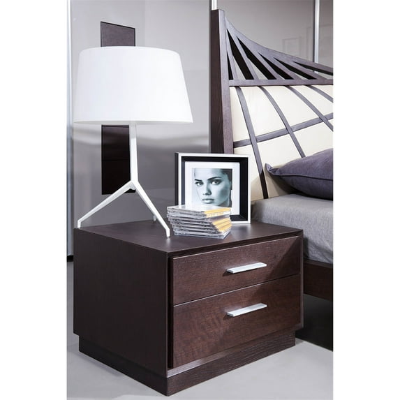 HomeRoots Office Modern Brown Oak Nightstand