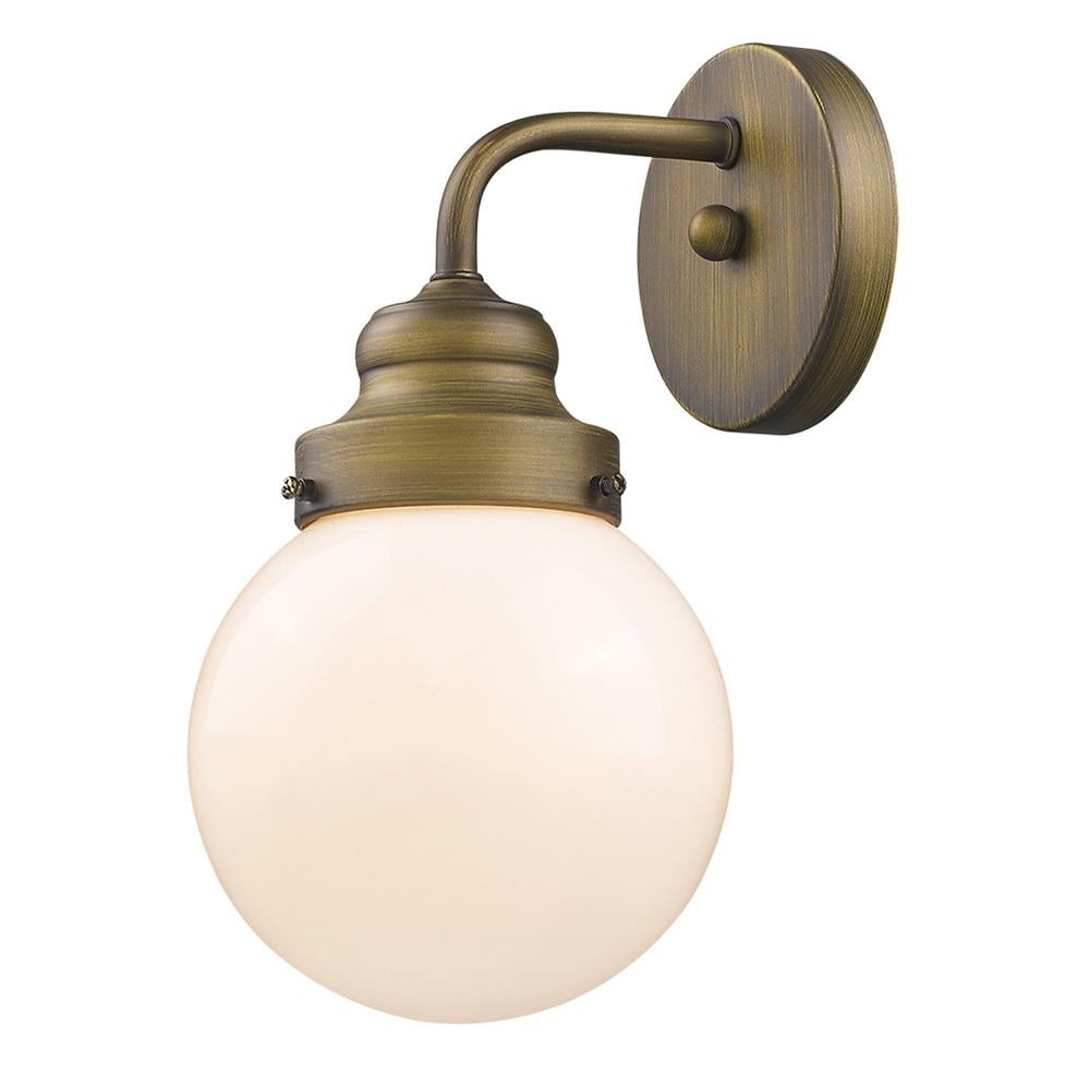 Elegant Brushed Gold Wall Sconce with Clear Glass Fishbowl Shade