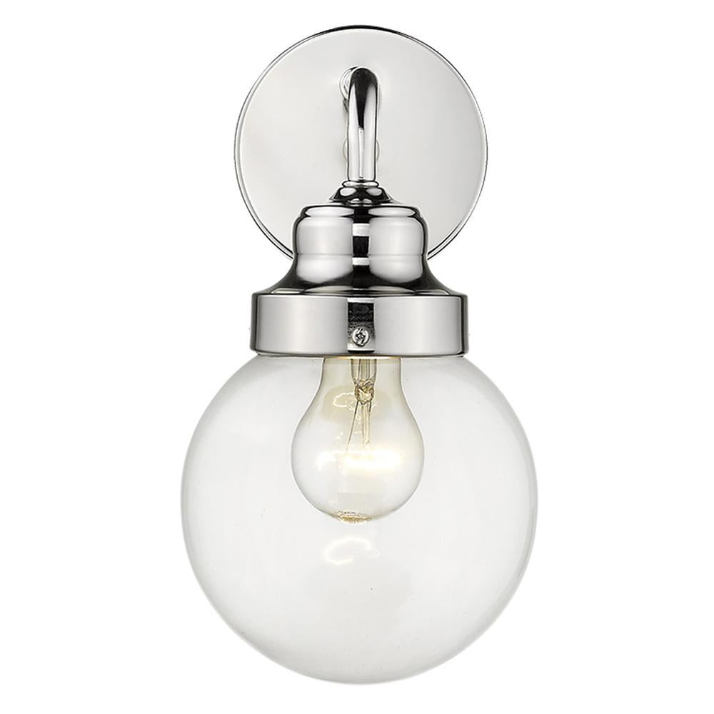 Polished Nickel 11" Direct-Wired Sconce with Glass Shade