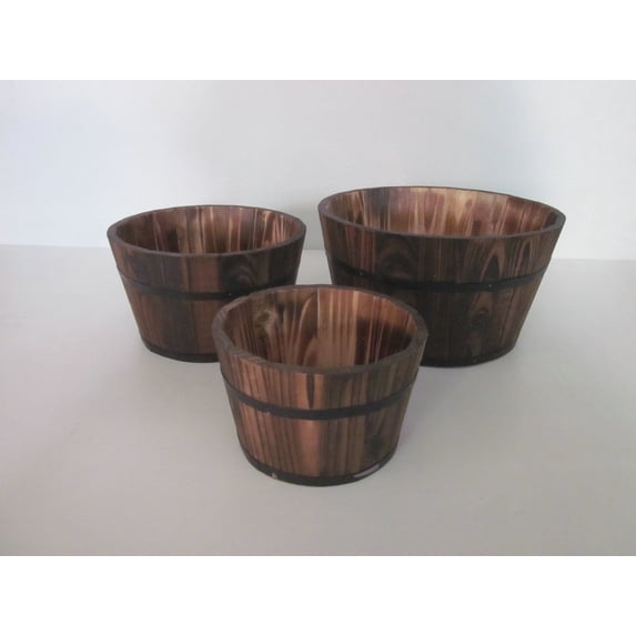 1" x 10" x 1" Brown, Wood Garden Planter - 3 Piece