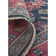 thumbnail image 1 of 2' X 3' Pink Blue And Orange Wool Floral Hand Knotted Distressed Stain Resistant Area Rug With Fringe, 1 of 8