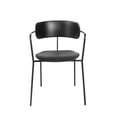 thumbnail image 1 of HomeRoots  Plastic Slat Back Dining Arm Chairs, Black - Set of 4, 1 of 5