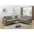 thumbnail image 1 of HomeRoots Plywood, Solid Pine, Meta Polyfiber Fabric 4 Pieces Sectional Set In Gray With Black Trim, 1 of 2