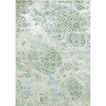HomeRoots  Polyester Sand Silver Area Rug - 5 ft. 3 in. x 7 ft. 7 in.