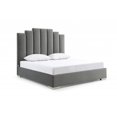 thumbnail image 1 of HomeRoots 486081 67 x 64 x 87 in. Queen Size Gray Upholstered Vertical Channel Velvet Bed with USB, 1 of 6