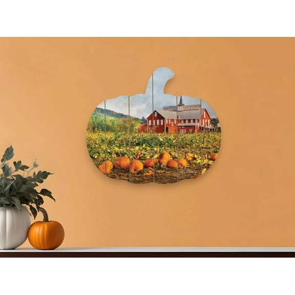 Red Barn Pumpkin Patch Unframed Print Wall Art
