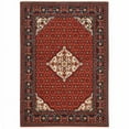thumbnail image 1 of HomeRoots Red Blue Ivory And Orange Oriental Power Loom Stain Resistant Area Rug, 1 of 5