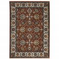thumbnail image 1 of HomeRoots Red Blue Ivory Gold And Navy Oriental Power Loom Stain Resistant Area Rug, 1 of 10