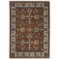 thumbnail image 1 of HomeRoots Red Blue Ivory Gold And Navy Oriental Power Loom Stain Resistant Area Rug, 1 of 10