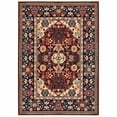 thumbnail image 1 of HomeRoots Red Blue Orange And Beige Oriental Power Loom Stain Resistant Area Rug, 1 of 10