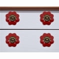 thumbnail image 1 of HomeRoots 635767 Red Flower Shape Ceramic Drawer Pull Knobs - Set of 6, 1 of 1