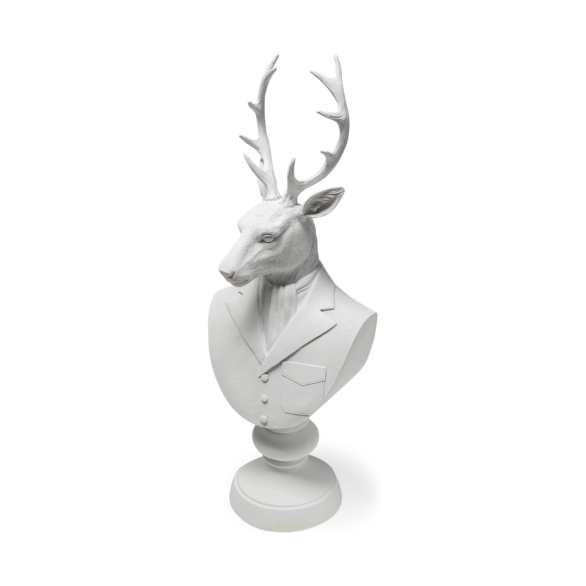 HomeRoots 392442 Resin Suited Deer Bust Decor Piece, White