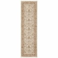 thumbnail image 1 of 2' X 8' Rust And Ivory Oriental Power Loom Stain Resistant Runner Rug With Fringe, 1 of 10