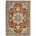 thumbnail image 1 of HomeRoots Rust Beige Teal Blue And Gold Oriental Power Loom Stain Resistant Area Rug, 1 of 10