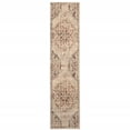 thumbnail image 1 of 2' X 8' Grey Rust Deep Teal Beige And Orange Oriental Power Loom Stain Resistant Runner Rug, 1 of 5