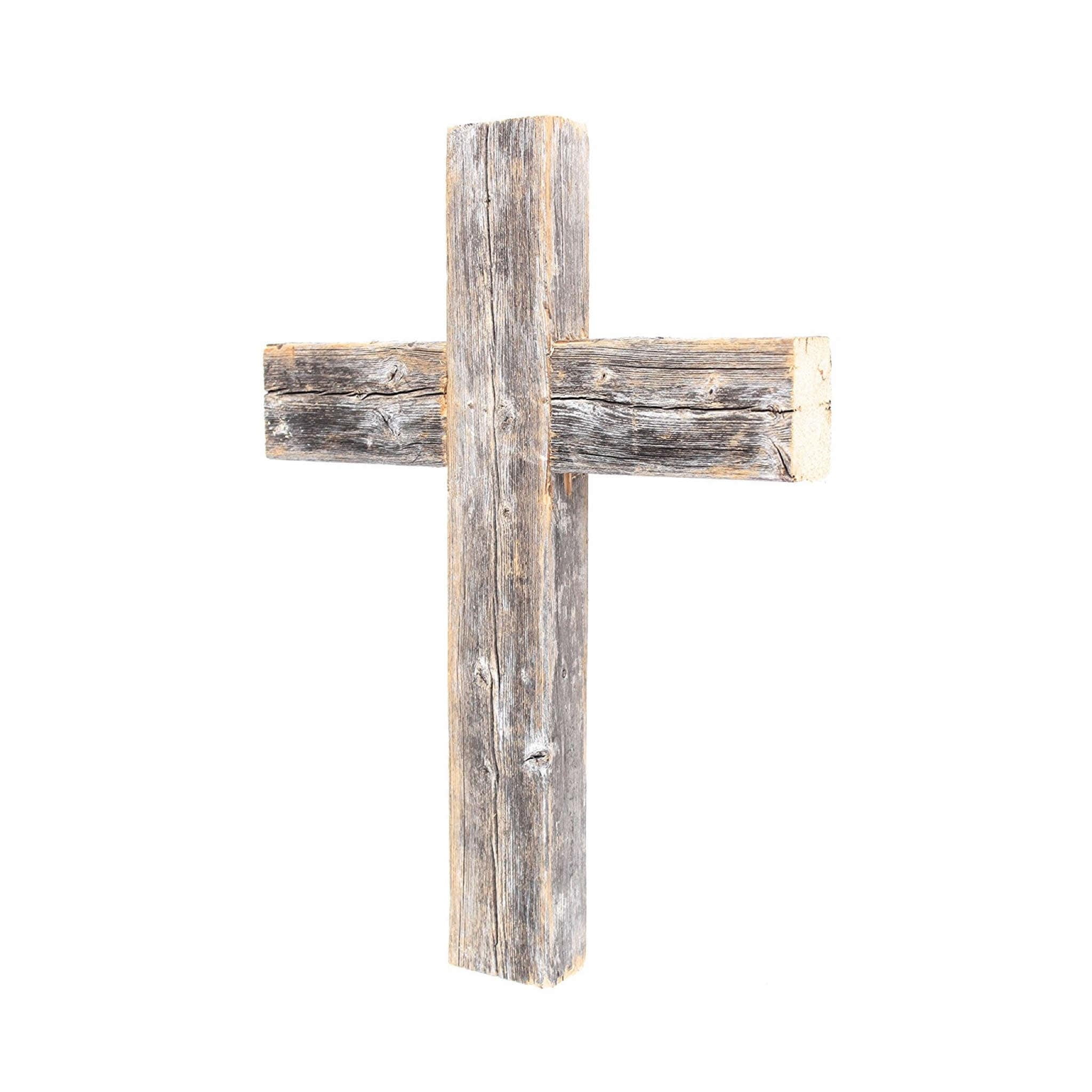 Rustic Weathered Grey Reclaimed Wood Cross Decoration Rustic Weathered Grey Reclaimed Wood Cross Decoration