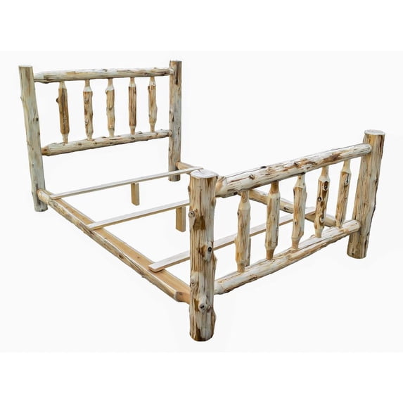 Rustic and Natural Cedar Queen Traditional Log Bed