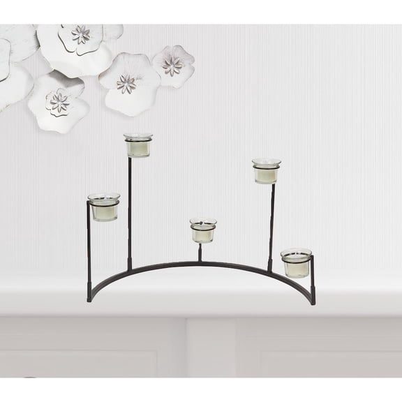 HomeRoots Set Of Four Black Flameless Votive Candle Holder