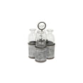 thumbnail image 1 of Set of Four Clear Galvanized Metal and Glass Decorative Bottles, 1 of 3