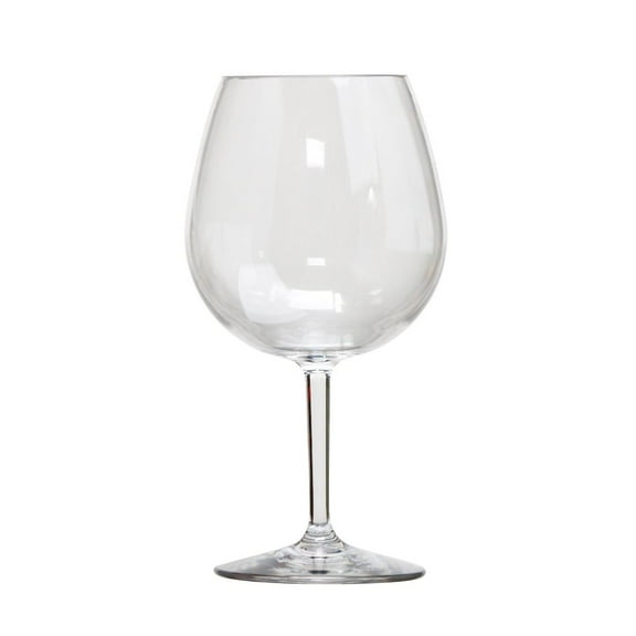 HomeRoots Set Of Four Clear Tritan Plastic Stemmed All Purpose Wine Glass