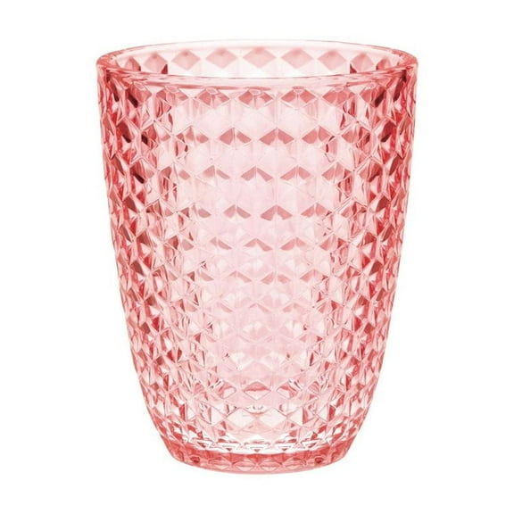 HomeRoots Set Of Four Pink Diamond Acrylic Stemless Whiskey Glass