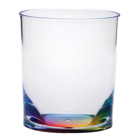 Set of Four Rainbow Geometric Acrylic Stemless Whiskey Glass