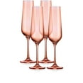 thumbnail image 1 of HomeRoots 485152 Translucent Champagne Flutes, Blush - Set of 4, 1 of 5