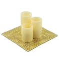 thumbnail image 1 of Set of Three Gold Flameless Pillar Candles With Holder, 1 of 10