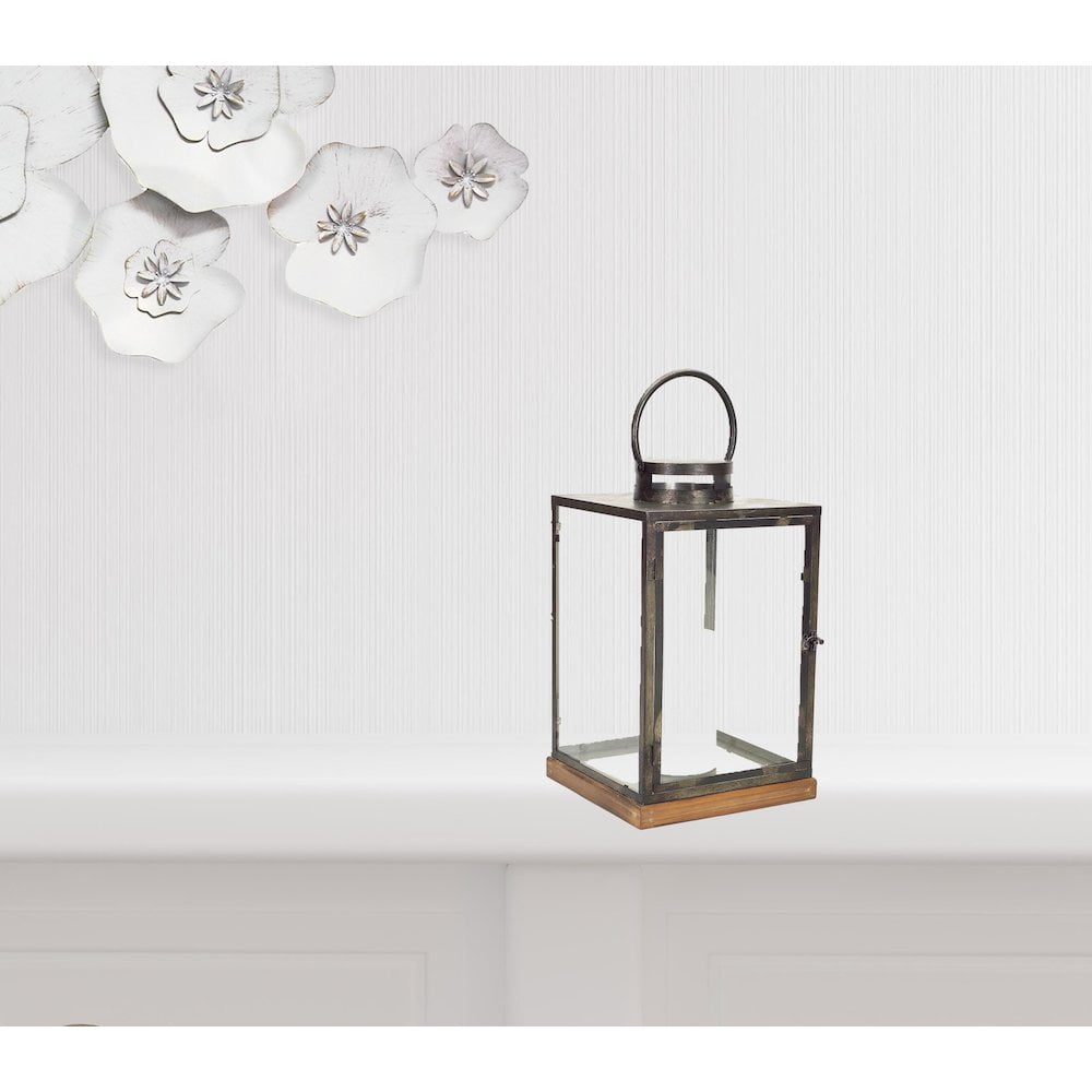 Set Of Three White Flameless Floor Lantern Candle Holder Set Of Three White Flameless Floor Lantern Candle Holder
