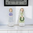 thumbnail image 1 of Set Of Two 7" Green Polyresin Angel Figurine, 1 of 6
