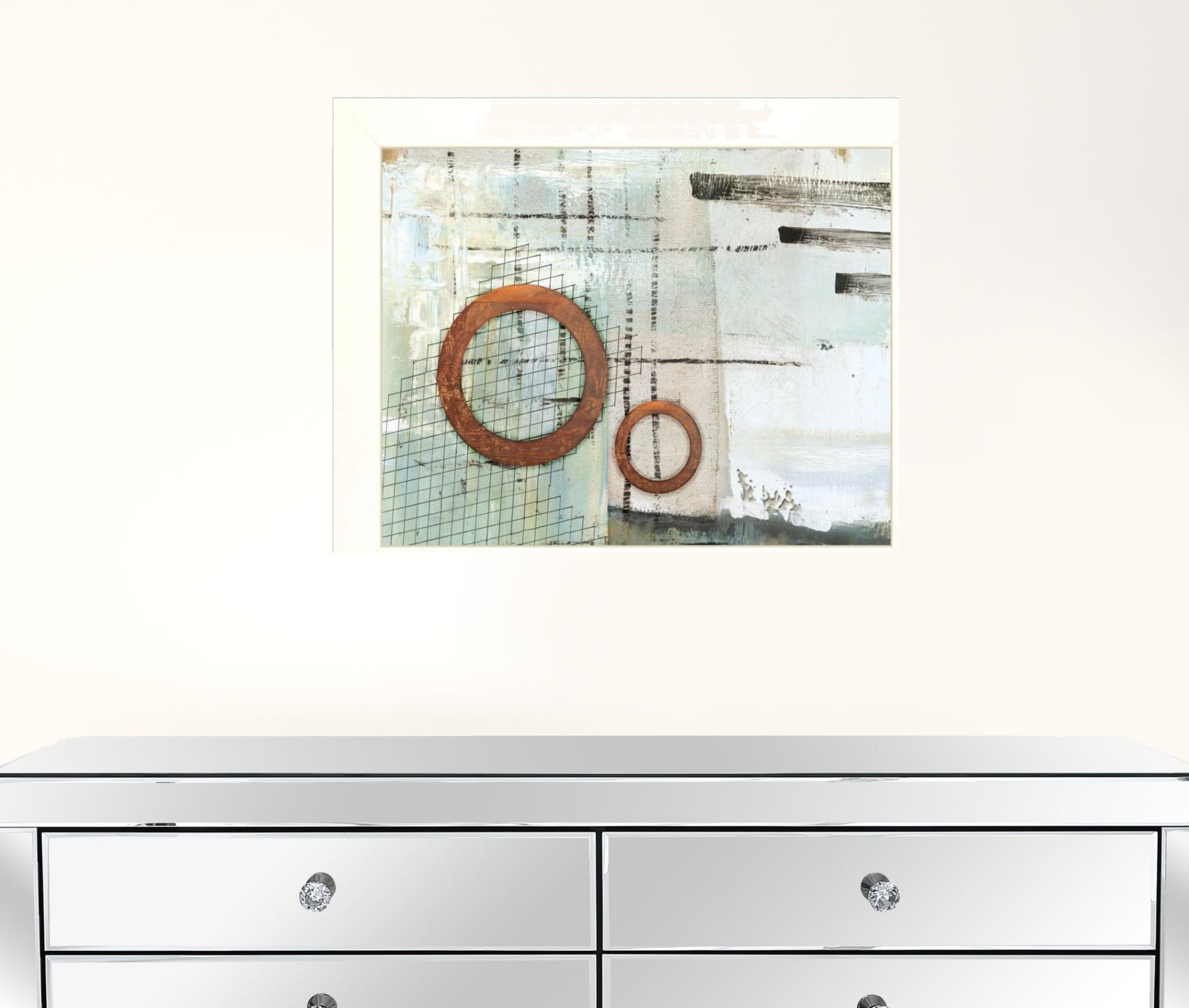 Set of Two White Framed Abstract Religious Quote Prints