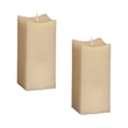 thumbnail image 1 of Set of Two Beige Square Flameless Pillar Candles, 1 of 6
