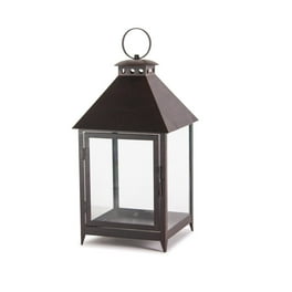 Set Of Two Black Flameless Floor Lantern Candle Holder Set Of Two Black Flameless Floor Lantern Candle Holder