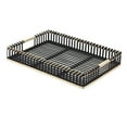 thumbnail image 1 of Set of Two Black Rectangular Solid Wood Serving Tray With Handles, 1 of 5
