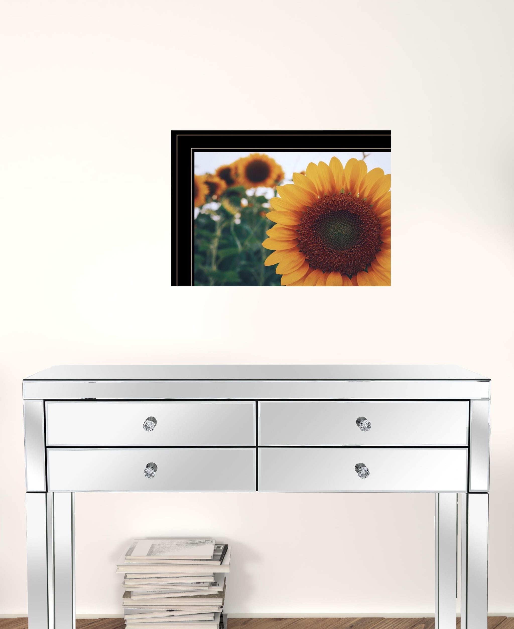 Sunflower Black and Gold Framed Print Wall Art Set
