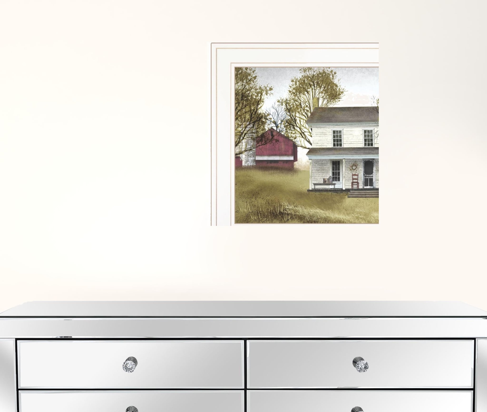 Set of Two White Framed Farmhouse Print Wall Art