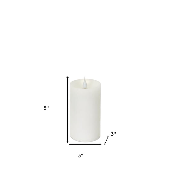 Set of Two White Flameless Pillar Candle