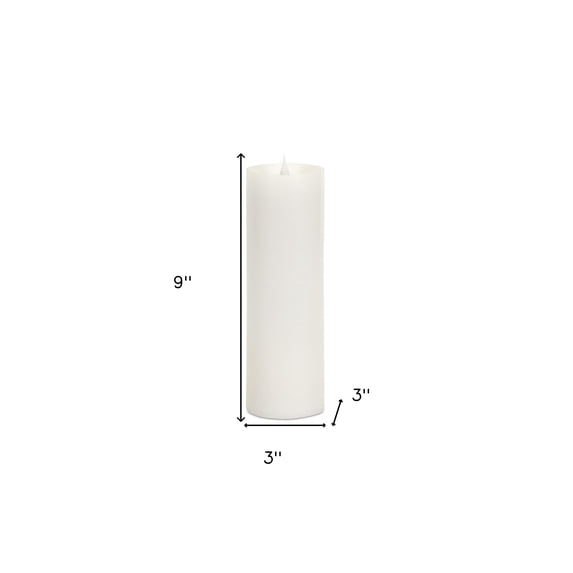 Set of Two White Flameless Pillar Candles