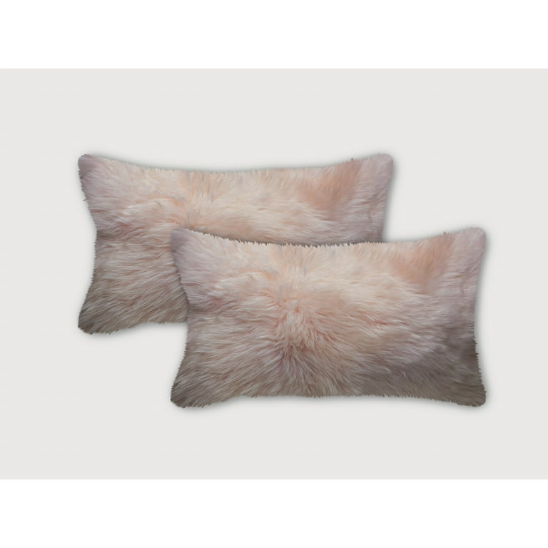 Blush Natural Sheepskin Lumbar Pillow Blush Natural Sheepskin Lumbar Pillow