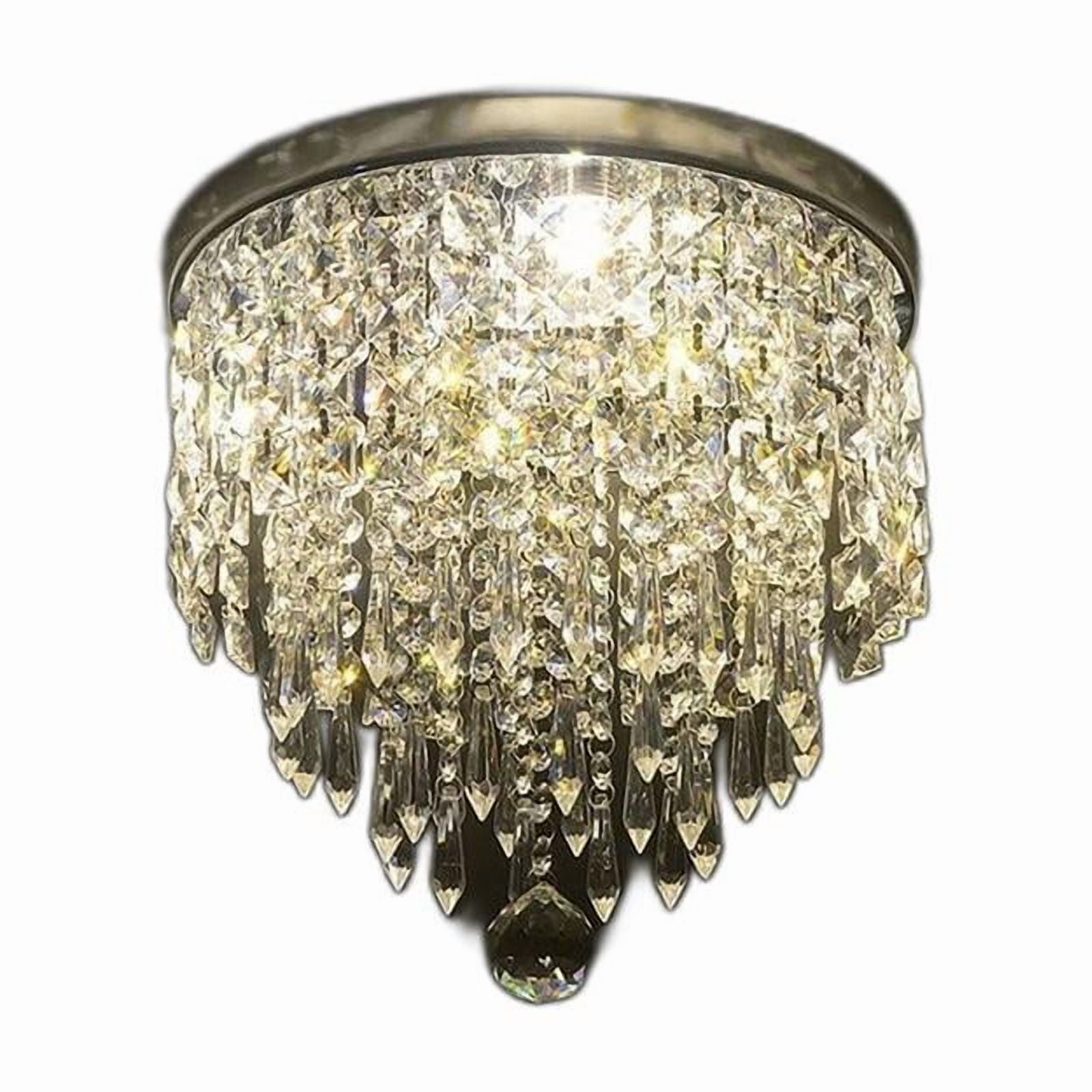 Black and Gold Shaded Transparent Glass and Crystals Dimmable Ceiling Light With Clear Shades