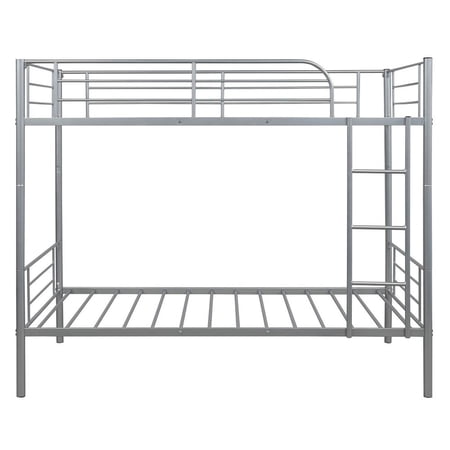 HomeRoots 403875 Silver Twin Over Twin Size Separable Bunk Bed
