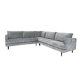 thumbnail image 1 of Silver Velvet L Shaped Three Piece Sectional, 1 of 3