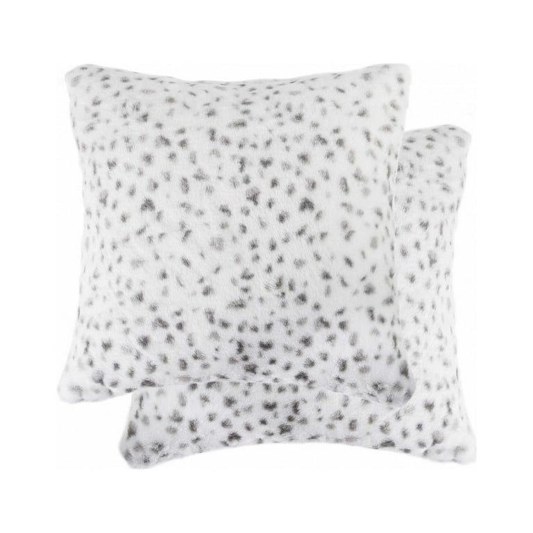 Snow Leopard Faux Fur Pillow 2 Pack Snow Leopard Faux Fur Pillow 2 Pack