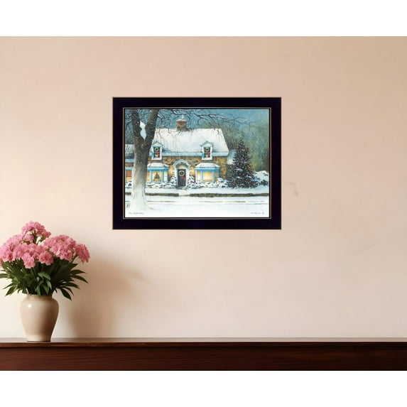 Snow Softly Falling 2 Black Framed Print Wall Art