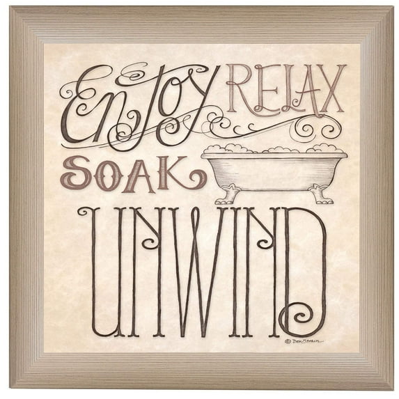 Soak & Relax 1 Brown Framed Print Wall Art