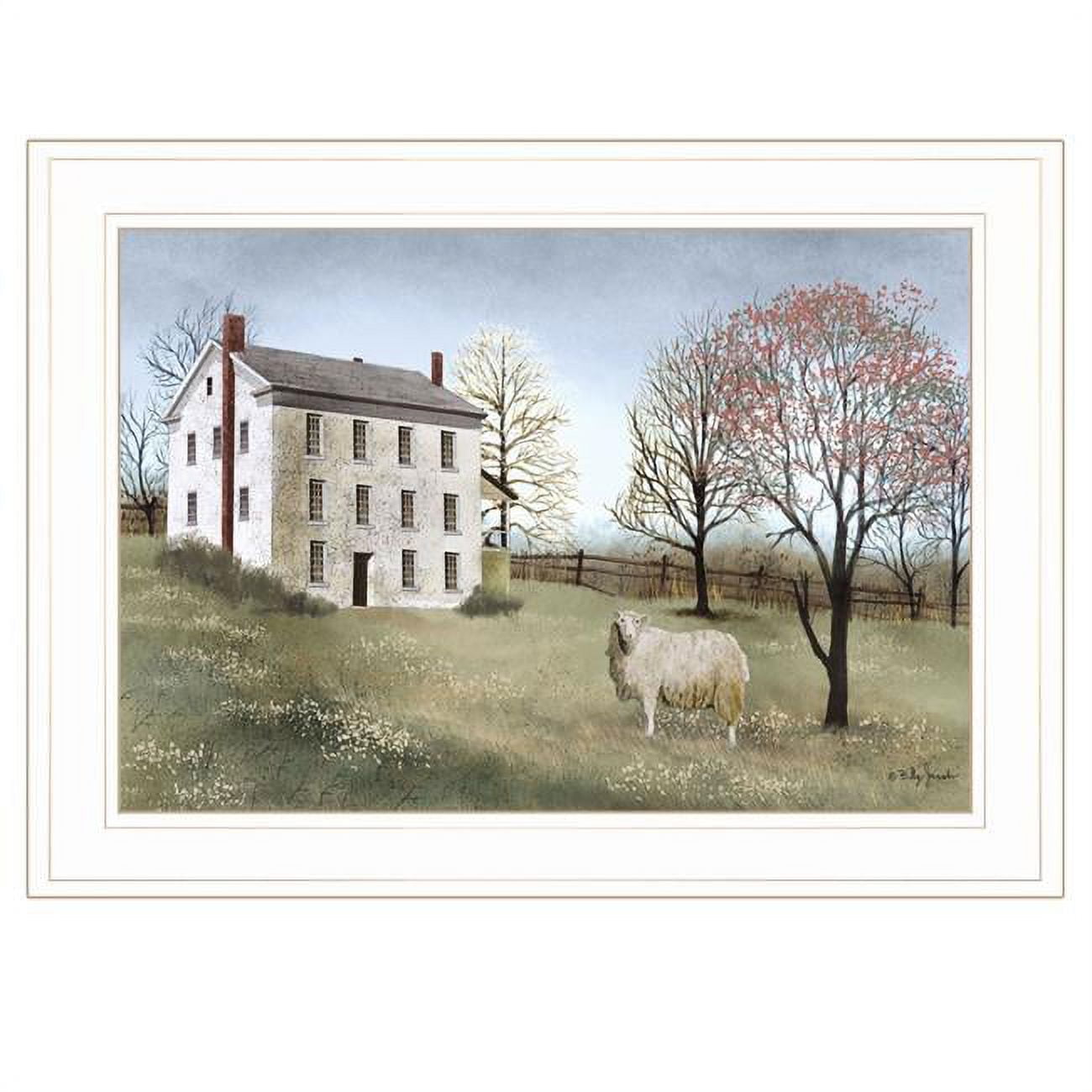 White Framed Countryside Farmhouse Print Wall Art
