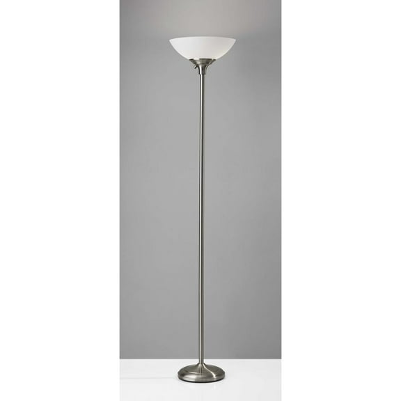 homeroots lighting Tailored Satin Steel Metal Torchiere with Bright Illumination