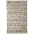 thumbnail image 1 of 5' X 8' Tan Gray And Ivory Geometric Hand Woven Stain Resistant Area Rug With Fringe, 1 of 9