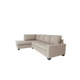 thumbnail image 1 of HomeRoots Tan Polyester Blend Stationary L Shaped Two Piece Corner Sectional, 1 of 5